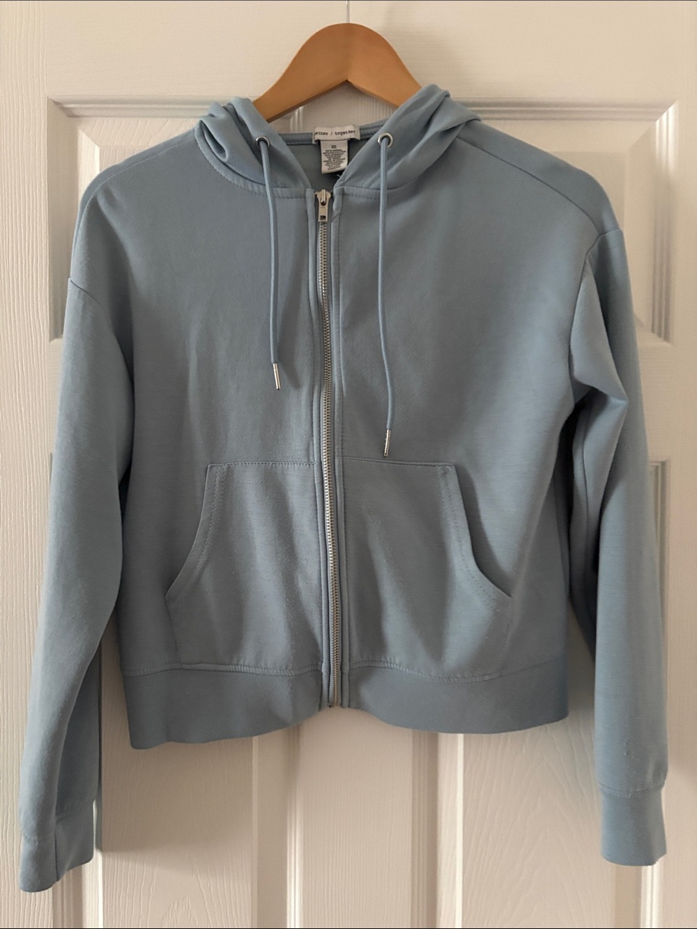 Juniors Light Blue Zip-Up Hoodie